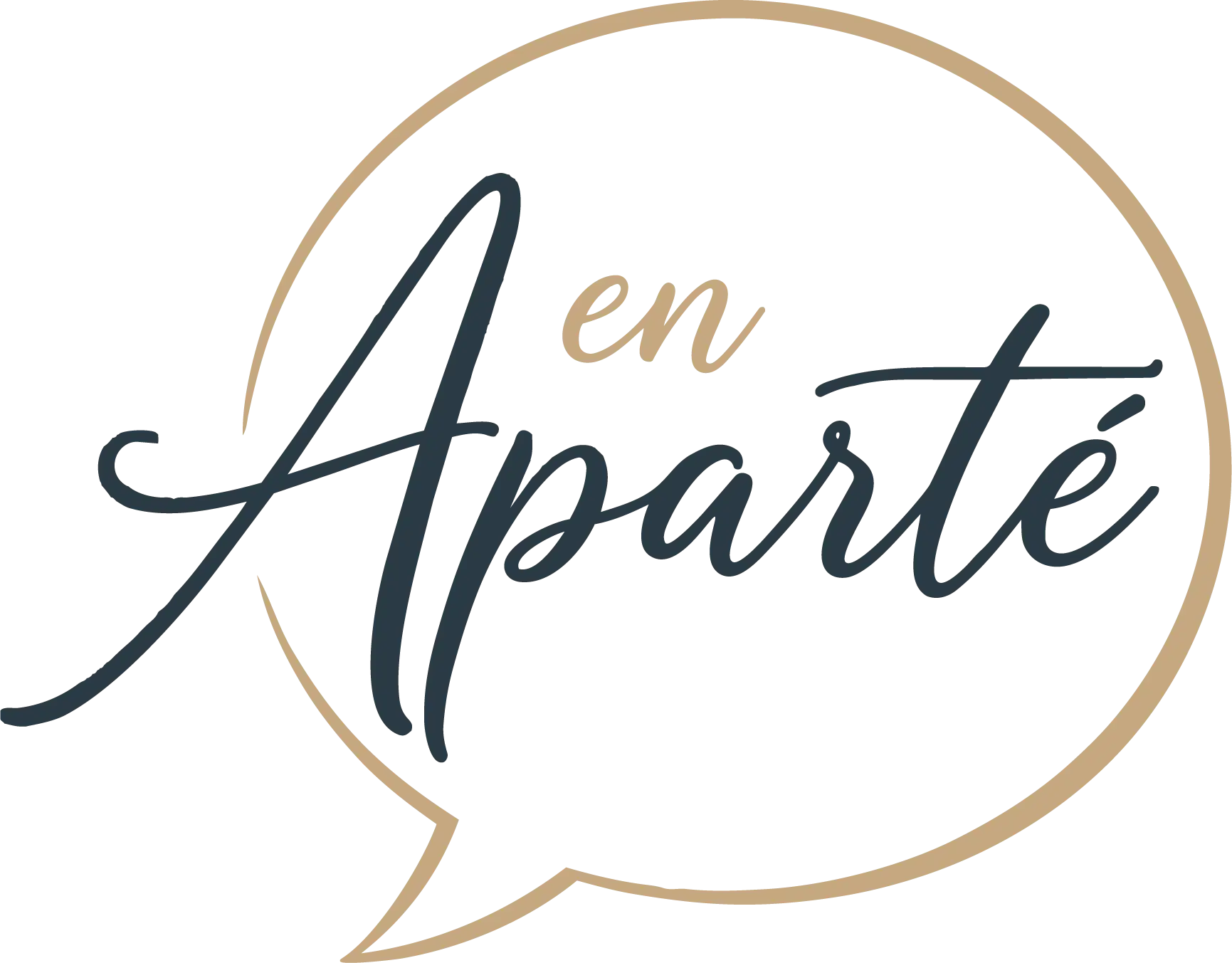 Logo officiel En Aparté by Dyna, service d'écoute active et de conseil bienveillant, représenté par une bulle de dialogue stylisée.